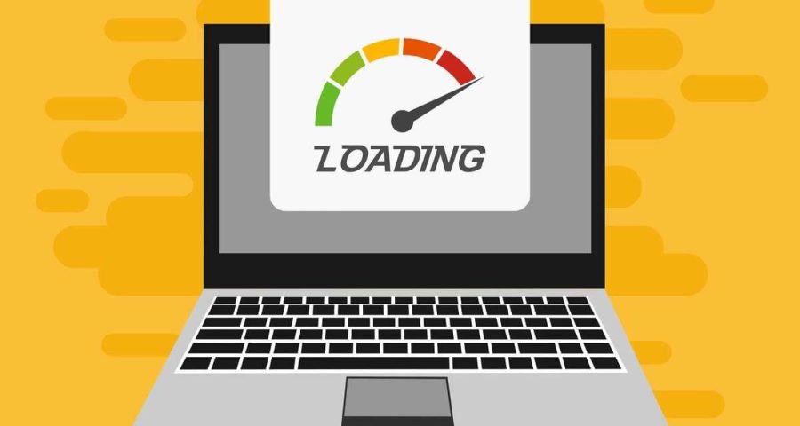 computer with loading screen