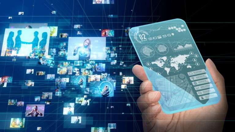 Phone connected to virtual web