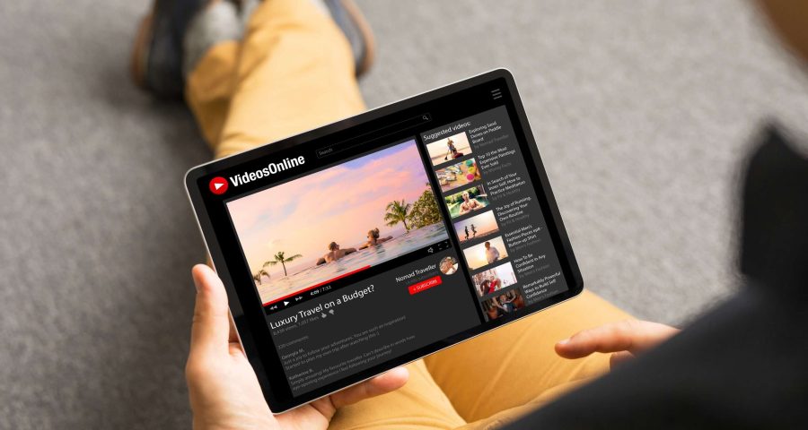 Person watching video