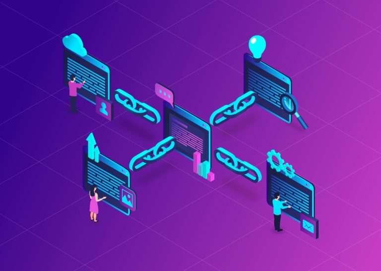 Graphic illustrating backlinks between websites