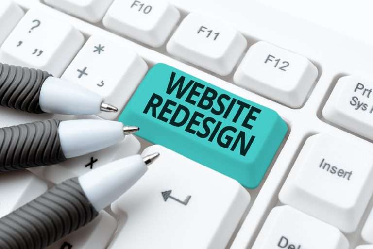 website redesign button on a keyboard