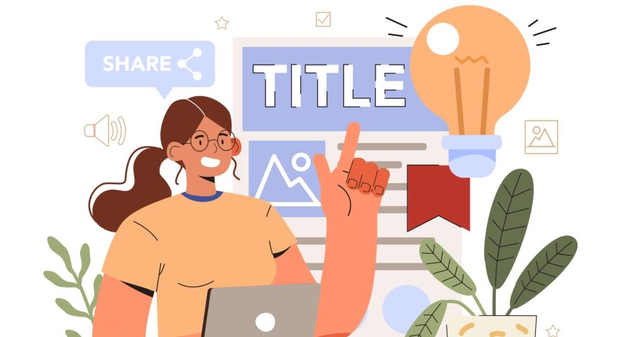 Page title graphic with woman and laptop