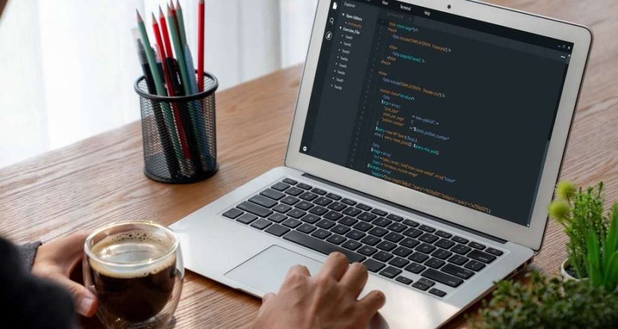 Software,Development,Programming,On,Computer,Screen,For,Modish,Application,And