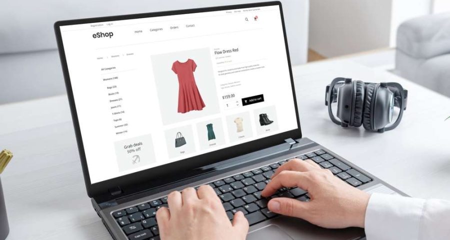 online shopping using an e-commerce store or storefront on a third-party website from a business looking to sell products online for increased sales and profits