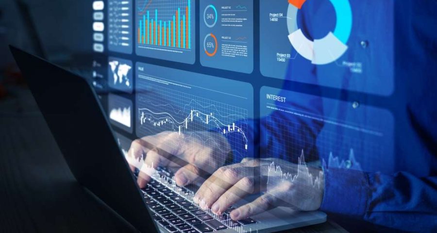 Someone viewing their analytics on google