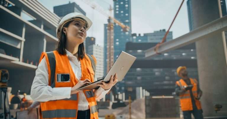 contractor on a laptop