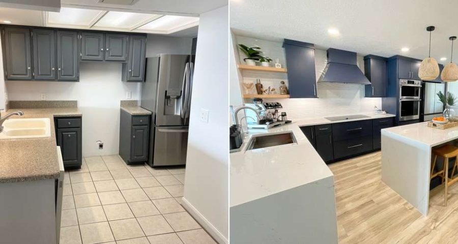 Before and after kitchen