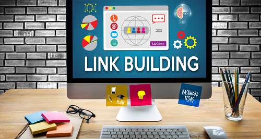 link building written on a computer screen