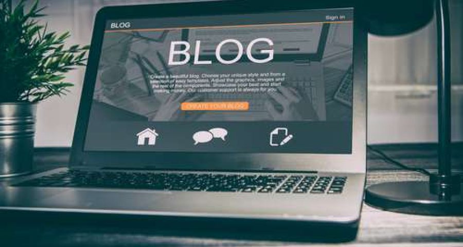 blogging on a computer screen