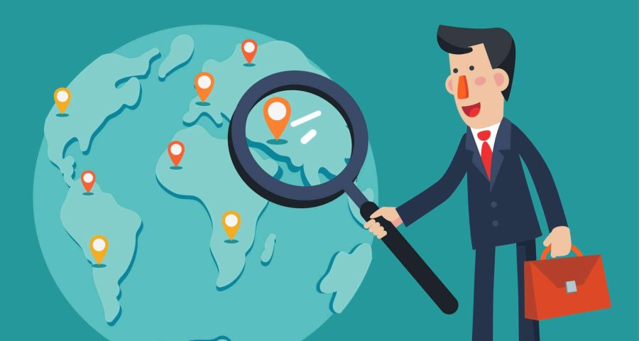 Man Searches Map for new business