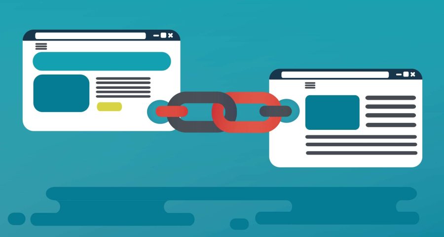 Two webpages connected by a chain link