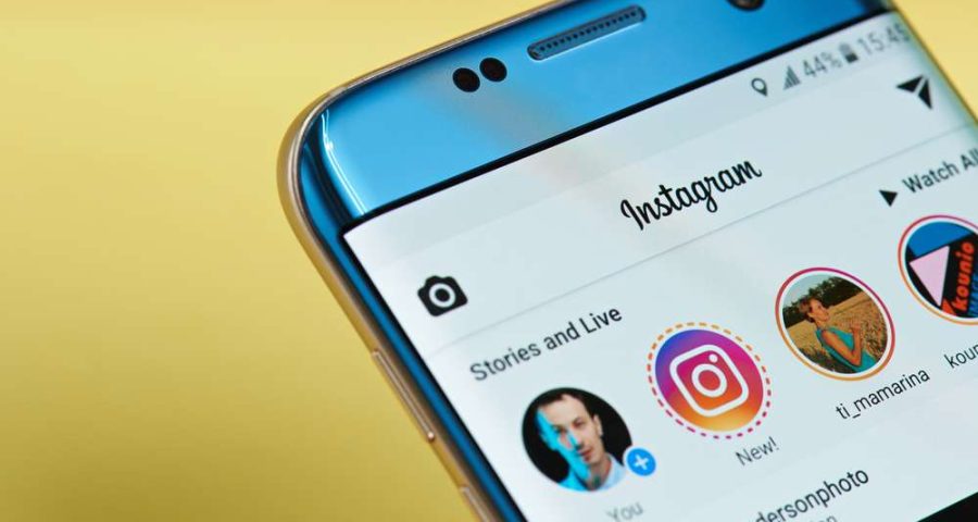 Viewing Instagram stories on a smartphone