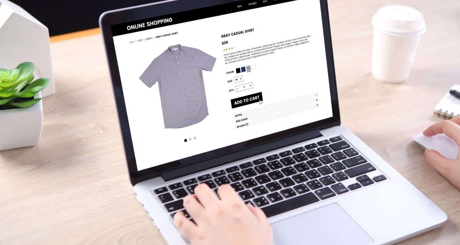 Person browsing ecommerce website on computer