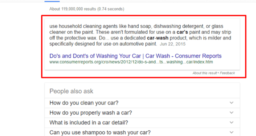 paragraph featured snippet