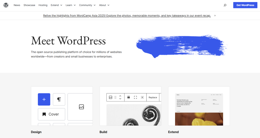 screenshot of the wordpress.org dashboard screen